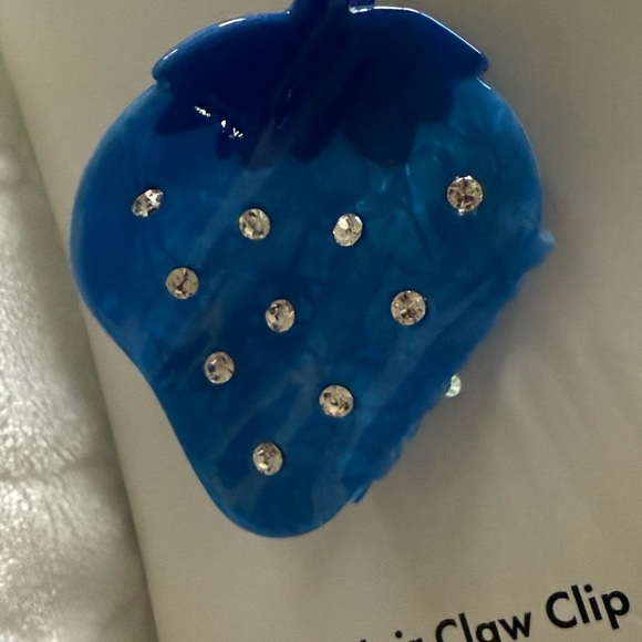 kate spade Accessories - Kate Spade x Target Blue Strawberry Hair Claw Clip with Rhinestones – NWT